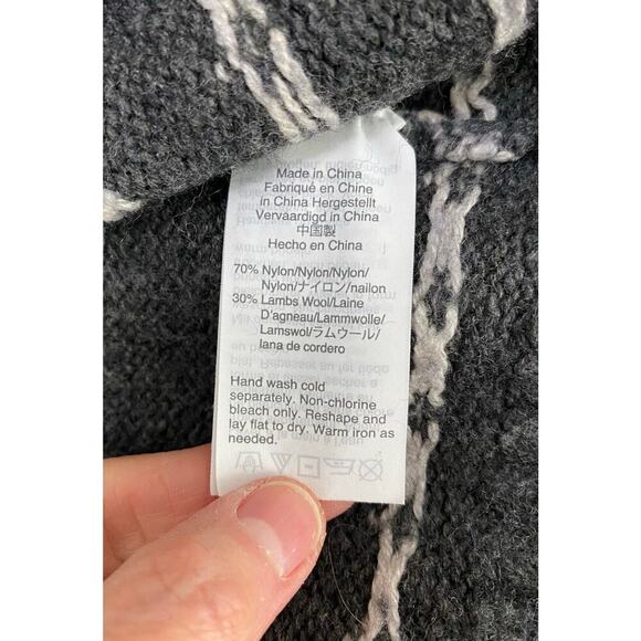 J. Crew Mercantile Women's M Gray 1/4 Zip Wool Blend Fair Isle Sweater - Picture 7 of 8